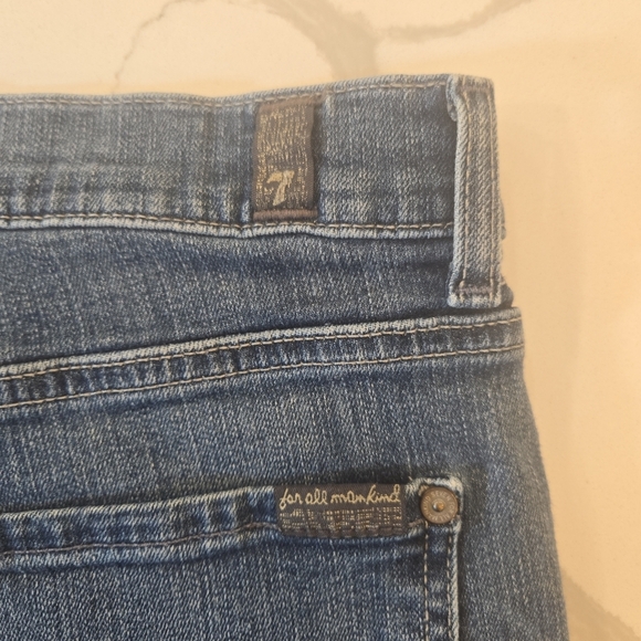 7 For All Mankind Standard Jeans Button Fly Straight Fit Blue Mens Size 33 - Picture 4 of 10